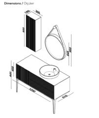 Lineart Electra 1250 Banyo Dolabı + Ledli Ayna