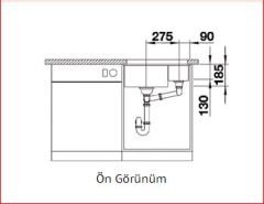 Nuevo Sonic 350/150U Tezgah Altı Seramik Eviye