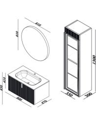 Lineart Vista 80 Banyo Dolabı + Ledli Ayna