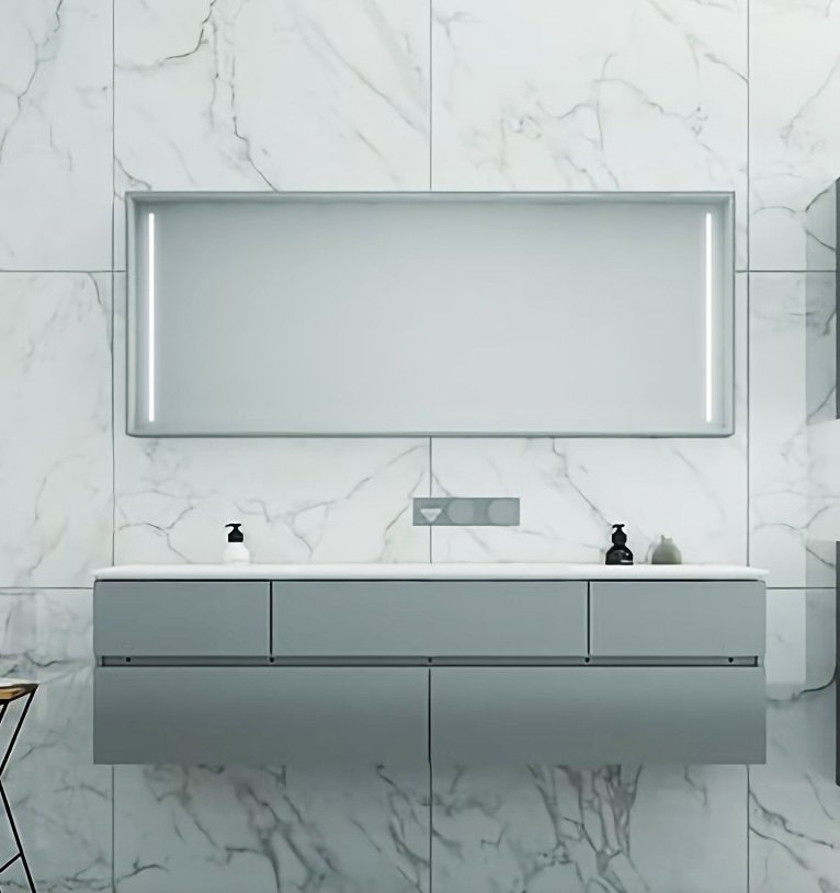 Vitra Memoria Banyo Dolabı Takımı, 120cm, Parlak Gri - Teşhir