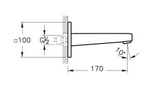 Artema Root Square A42739 Çıkış Ucu, Krom