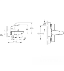 Artema A43057 Flow Round Banyo Bataryası Krom