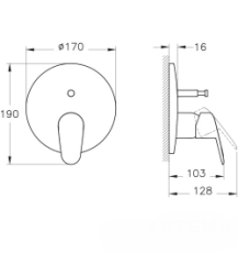 Artema A43182 Flow Round Ank.Banyo Bataryası Krom
