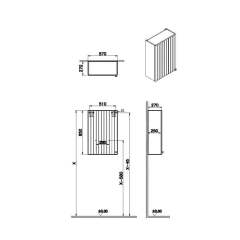 Vitra Root Groove 69164 Üst Ünite, 55 Cm, Dar, Mat Açık Gri, Sol
