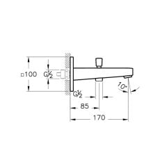 Artema Flow Square A43131 Çıkış Ucu, El Duşu Çıkışlı, Krom