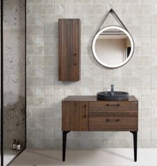 Lineart Electra 1250 Banyo Dolabı + Ledli Ayna Ceviz