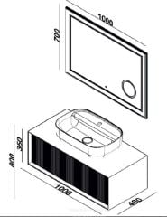 Lineart Cubıc 100cm Çanak Lavabo Dolabı + Ledli Ayna