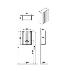 Vitra Root Groove 69172 Üst Ünite, 55 Cm, Dar, Mat Gri, Sağ