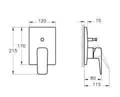 Artema Root A4275234 Ankastre Banyo Bataryası (Sıva Üstü Grubu), Fırçalı Nikel