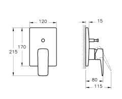 Artema Root A4275234 Ankastre Banyo Bataryası (Sıva Üstü Grubu), Fırçalı Nikel