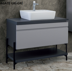 Lineart Style 140 Çift Lavabolu Banyo Dolabı +Ledli Ayna