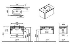 Vitra Integra Round 69911 Lavabo Dolab 80cm Yeşil