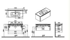 Vitra Integra Round 69918 Lavabo Dolab 100cm A.Meşe