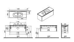 Vitra Integra Round 69928 Lavabo Dolabı 120cm Kırmızı