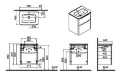 Vitra Integra Round 69972 Lavabo Dolabı 60cm A.Meşe