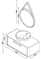 Lineart Vita 100 cm Çanak Lavabo Dolabı + Ledli Ayna