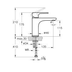 Artema Root Round A4270674 Yüksek Lavabo Bataryası, Altın