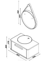 Lineart Vita 80 cm Çanak Lavabo Dolabı + Ledli Ayna