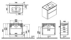 Vitra Integra Round 69982 Lavabo Dolabı 80cm Kırmızı