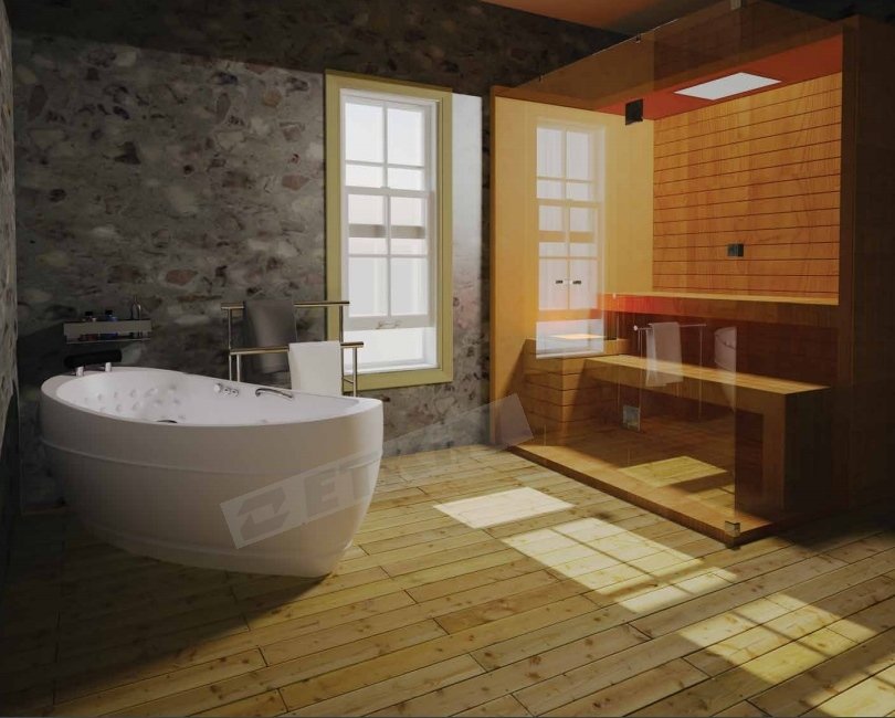 Sanacryl Grande Bağımsız Küvet Hidromasaj Sistemli 190X92 Cm Parlak Beyaz