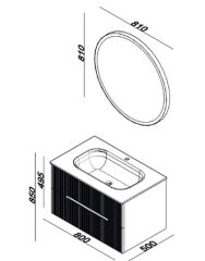 Lineart Dolce 80 Cam Lavabolu Banyo Dolabı + Ledli Ayna