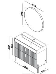 Lineart Jazz 100cm Lavabo Dolabı + Ledli Ayna