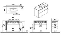 Vitra Integra Round 69991 Lavabo Dolabı 100cm Kırmızı
