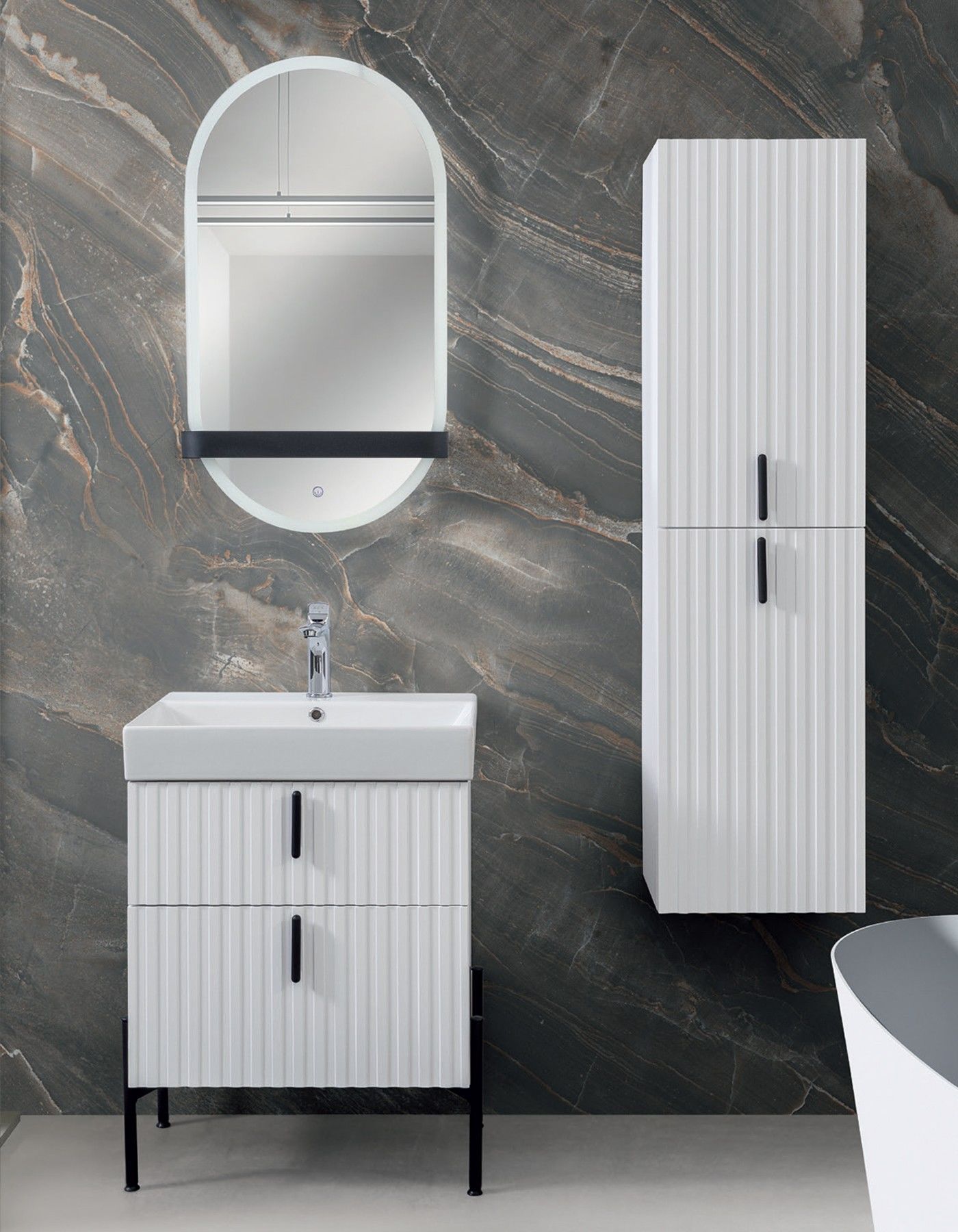 Lineart Jazz 60 cm Lavabo Dolabı + Ledli Ayna