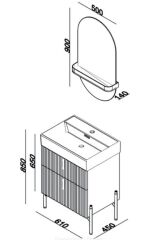 Lineart Jazz 60 cm Lavabo Dolabı + Ledli Ayna