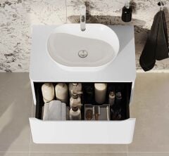 Vitra Integra Round 70047 Lavabo Dolabı 80cm A.Gri