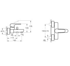 Artema Root Round A4272534 Banyo Bataryası Fırçalı Nikel