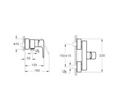 Artema Root Round A42726 Duş Bataryası Krom