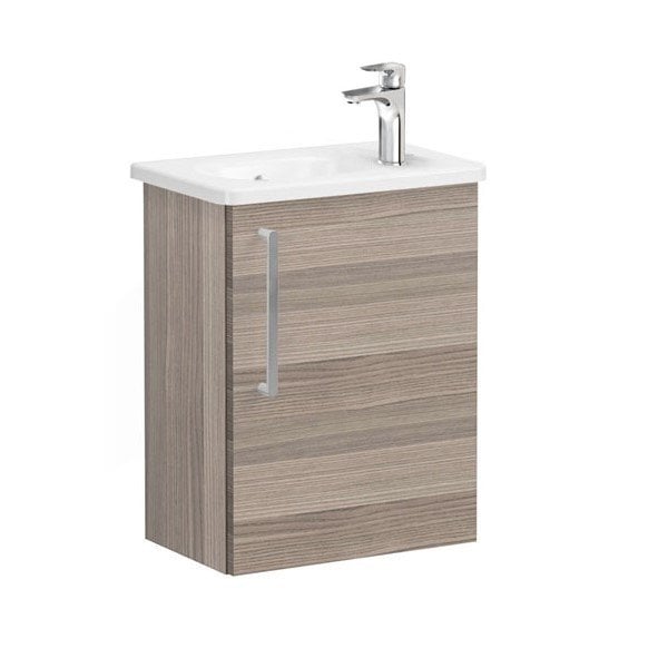 Vitra Root 68073 Lavabo Dolabı, Kapaklı, 45 Cm, Kompakt, Sağdan Armatür Delikli, Cordoba, Yuvarlak Lavabolu, Sağ