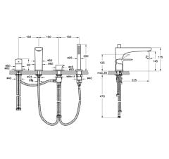 Artema Root Round A4274334 Küvet Bataryası Fırçalı Nikel