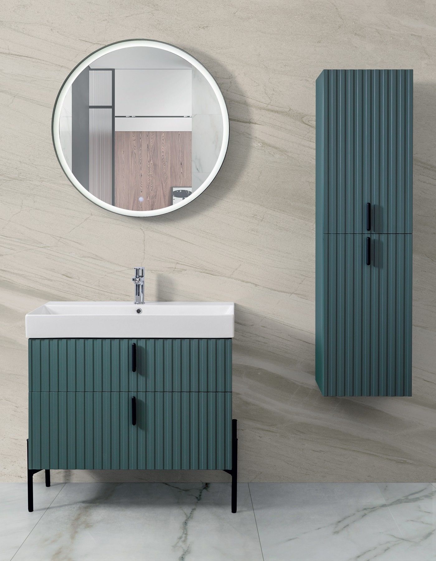 Lineart Jazz 86cm Lavabo Dolabı + Ledli Ayna