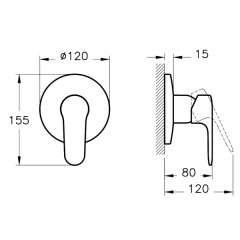 Artema Root Round A4272829 Ankastre Duş Bataryası, Sıva Üstü, Bakır