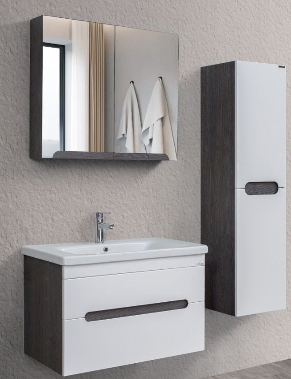 Lineart Parla 80cm Lavabo Dolabı + Dolaplı Ayna