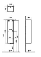 Vitra Nuo Boy dolabı, 35 cm, bir kapaklı 67700 A.Meşe