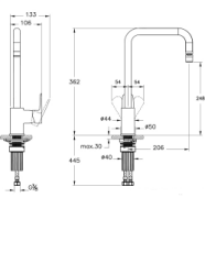 Artema A43729 Flow Soft Mafsallı Eviye Bataryası Krom