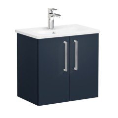 Vitra Root 68080 Lavabo Dolabı, Kapaklı, 60 Cm, Dar, Mat Lacivert, Yuvarlak Lavabolu