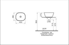 Vitra 7811b450-0016 Plural Kare Yüksek Çanak Lavabo 45 Cm Mat Vizon