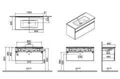 Vitra Mia Plus Square Lavabo dolabı 100 cm 69779