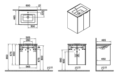 Vitra Integra Square 80076 Lavabo Dolabı 60cm M.Beyaz