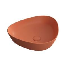 Vitra 7812B477-0016 Plural Üçgen Alçak Çanak Lavabo 47 Cm Mat Terra Rossa