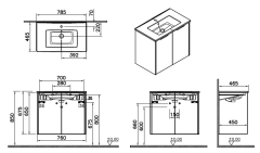 Vitra Integra Square 80089 Lavabo Dolabı 80cm M.Yeşil