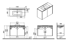 Vitra Integra Square 80094 Lavabo Dolabı 100cm M.Beyaz