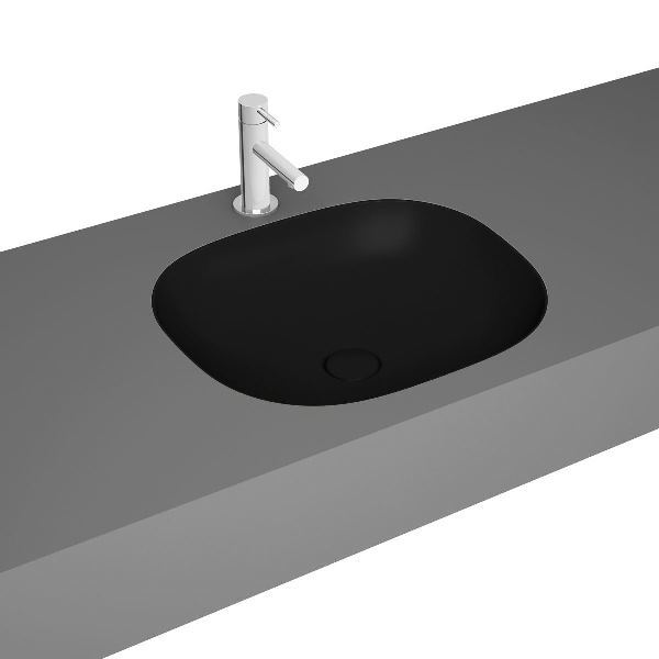 Vitra 7810b483-1083 Plural Kare Tezgahaltı Lavabo 45 Cm Mat Siyah