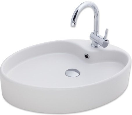 Smanni Betria Çanak Lavabo Tezgah Üstü Mat Beyaz 65x45