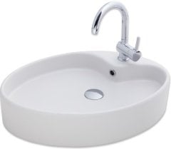 Smanni Betria Çanak Lavabo Tezgah Üstü Mat Beyaz 65x45