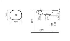 Vitra 7810b474-1083 Plural Kare Tezgahaltı Lavabo 45 Cm Mat Kil Beji